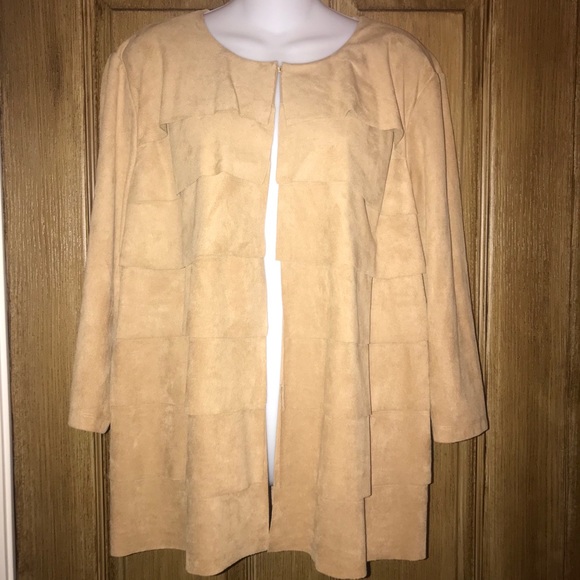 Tan suede like cardigan by Chico’s !! - Picture 1 of 4